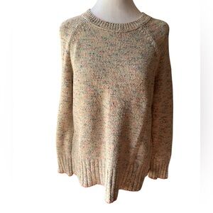 J Jill oversized colorful tweed crew neck sweater